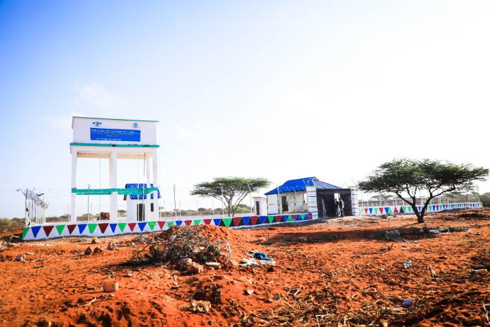 Completed construction of a borehole in Bilcil village in the Abudwaq region of Galmudug